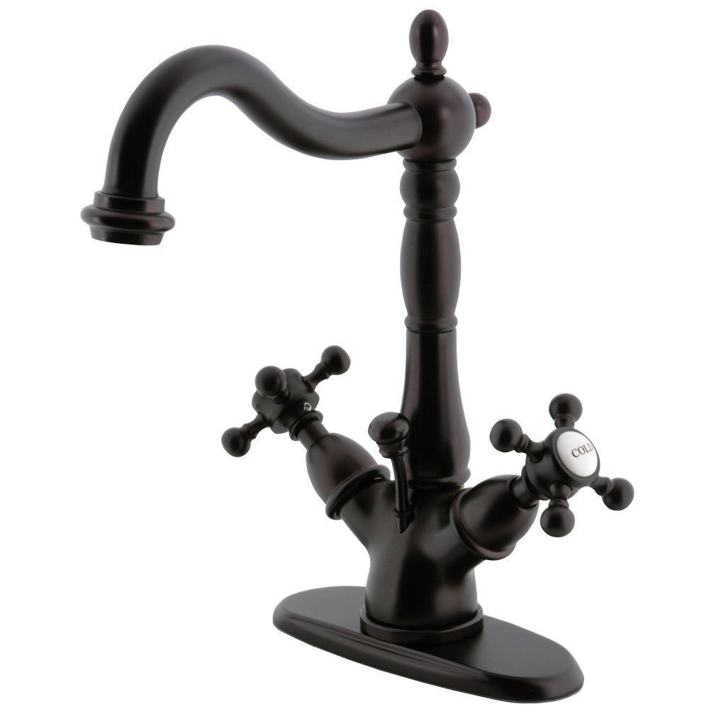 Kingston Brass KS1438BX Vintage Two-Handle Bathroom Faucet with Brass Pop-Up and Cover Plate