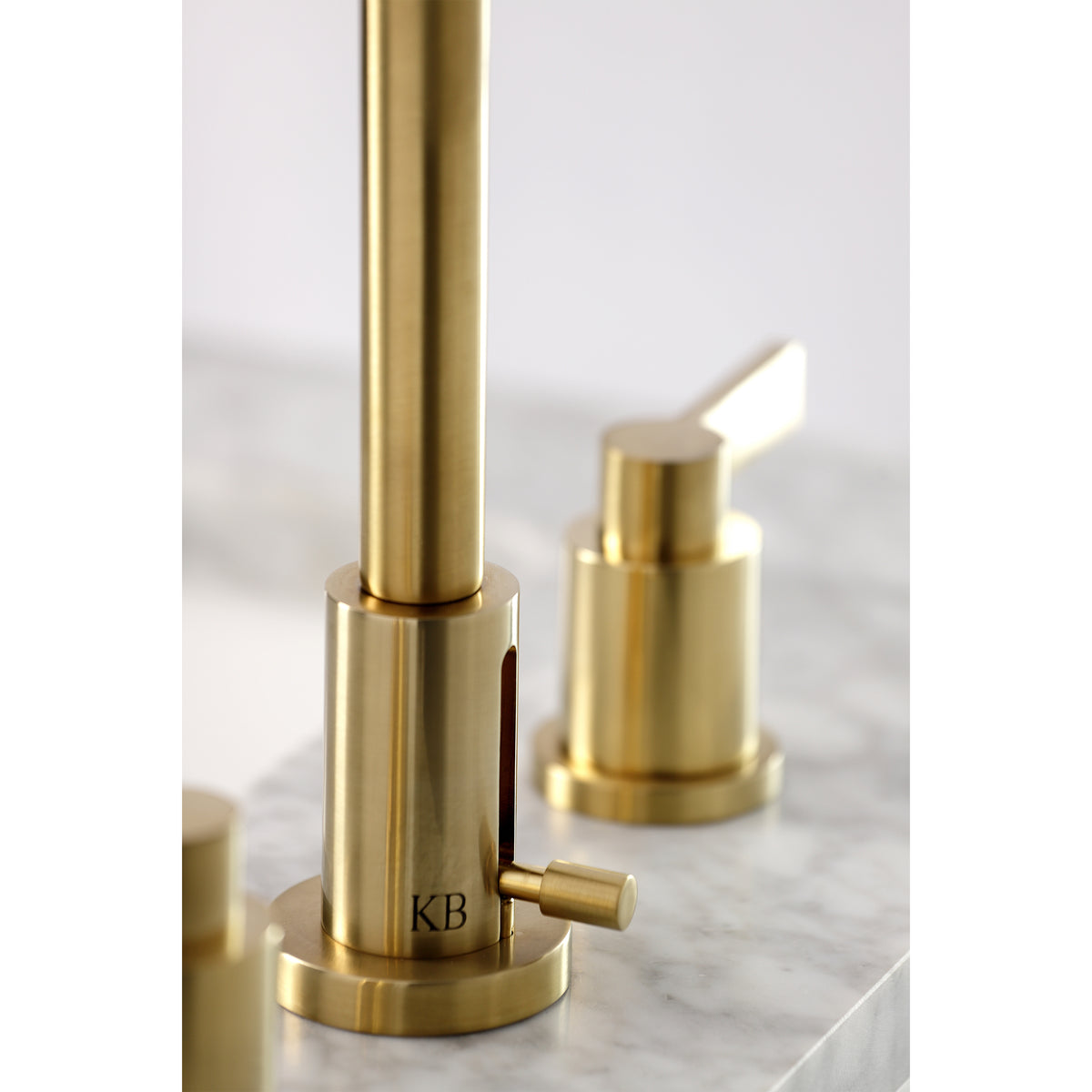 Kingston Brass FSC8938NDL NuvoFusion Widespread Bathroom Faucet with Brass Pop-Up