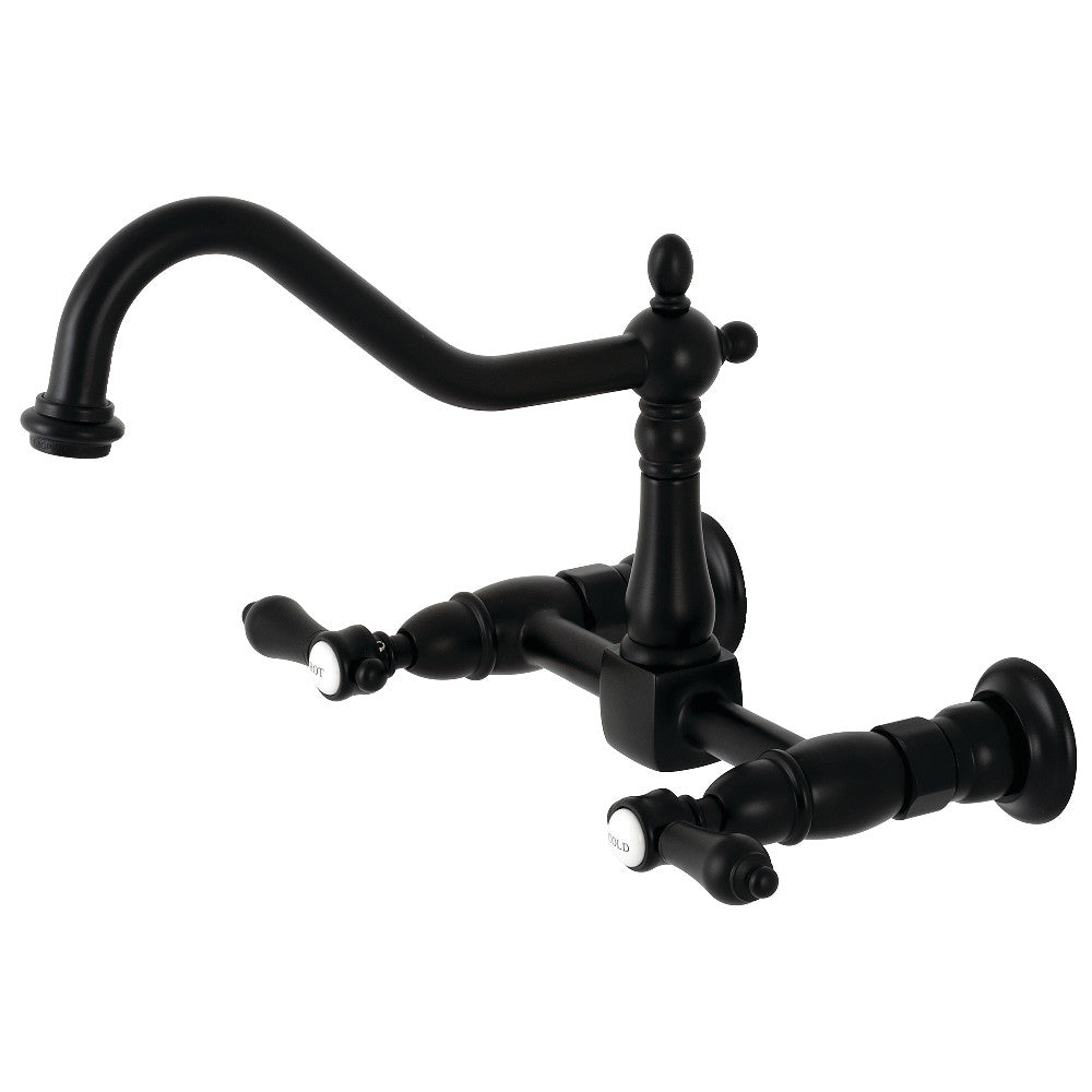 Kingston Brass KS1240BAL Heirloom Wall Mount Bridge Kitchen Faucet
