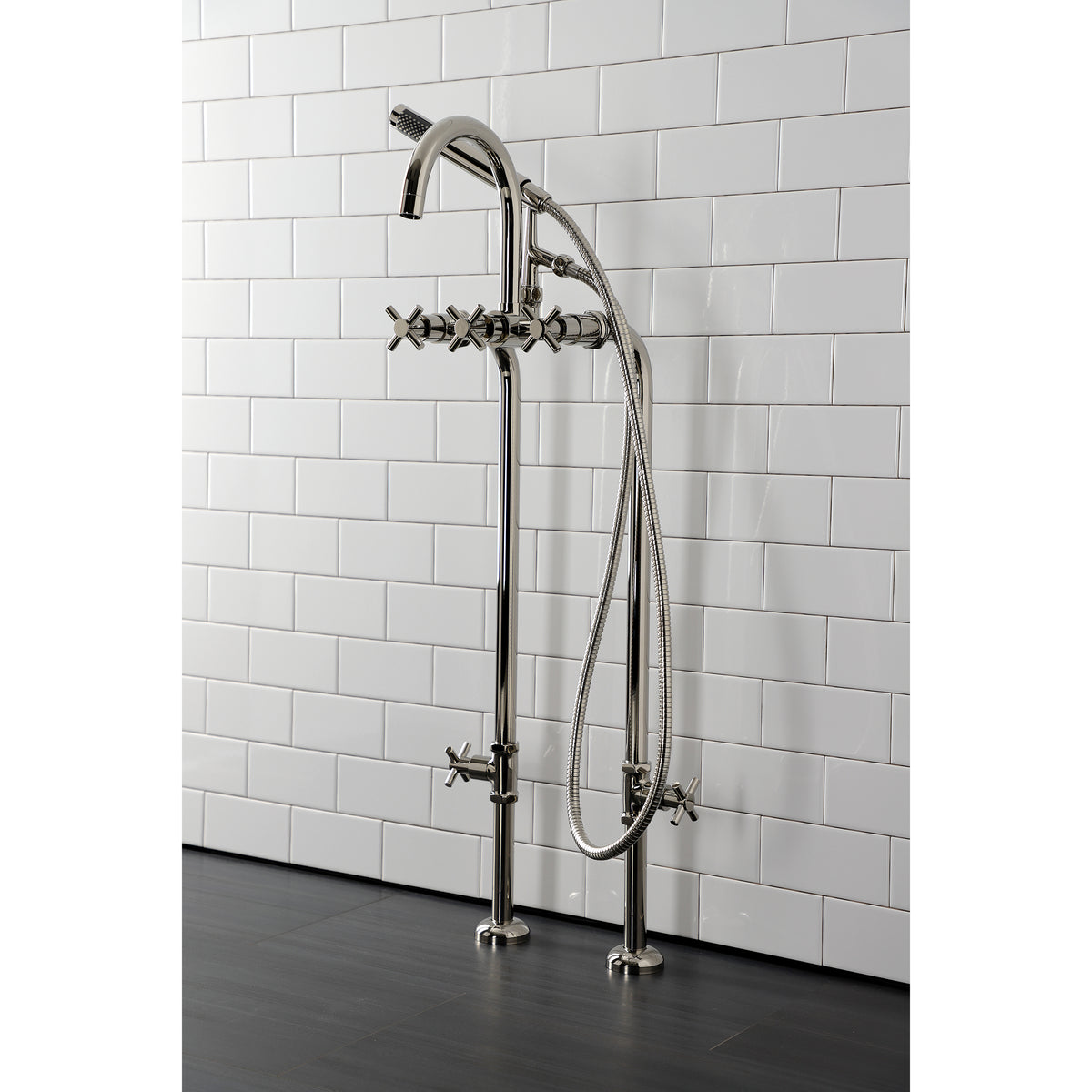 Aqua Vintage Concord Freestanding Tub Faucet with Supply Line, Stop Valve