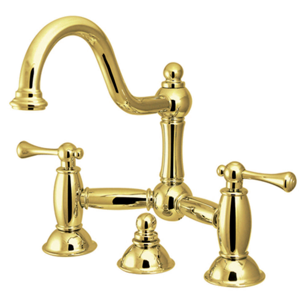 Kingston Brass KS3918BL Restoration Bathroom Bridge Faucet
