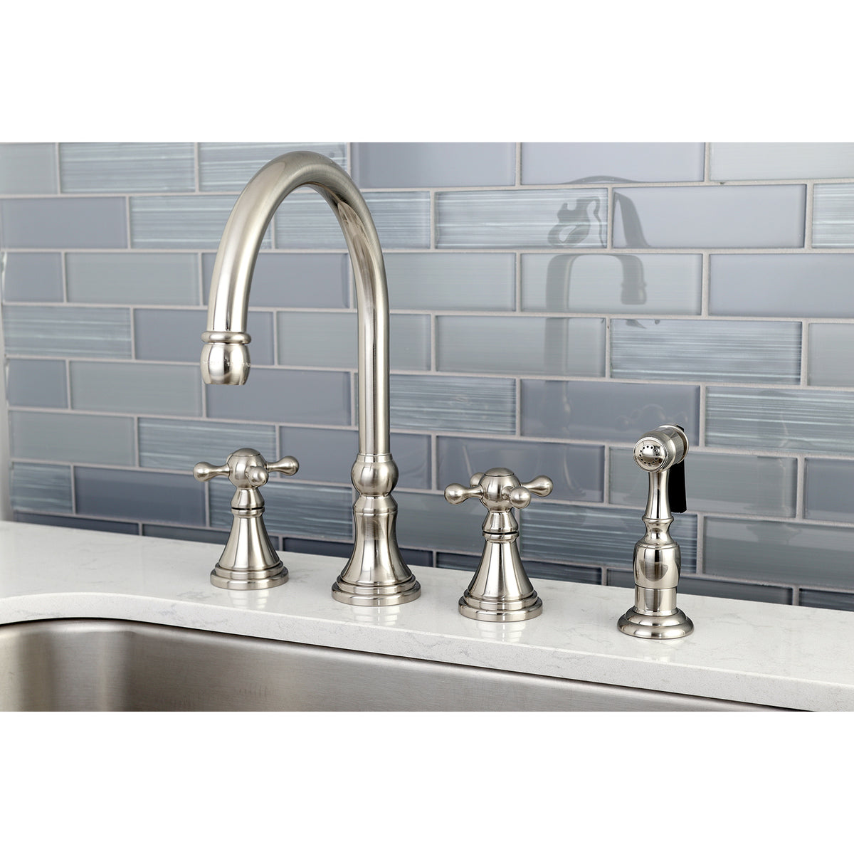 Kingston Brass KS2795KXBS Widespread Kitchen Faucet