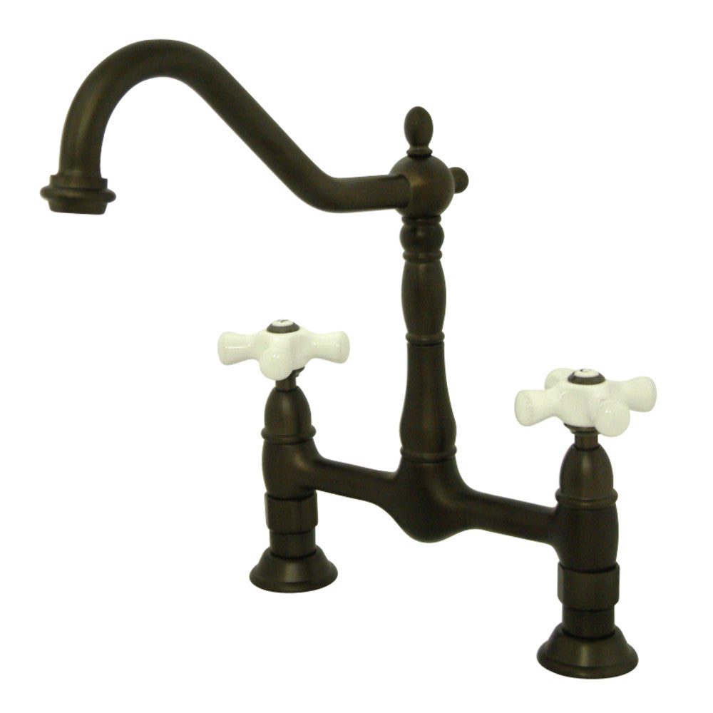 Kingston Brass KS1172PX Heritage Bridge Kitchen Faucet