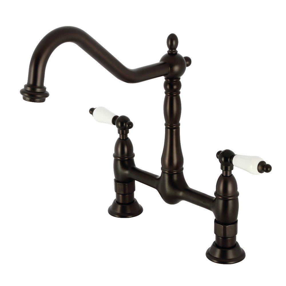 Kingston Brass KS1171PL Heritage Bridge Kitchen Faucet