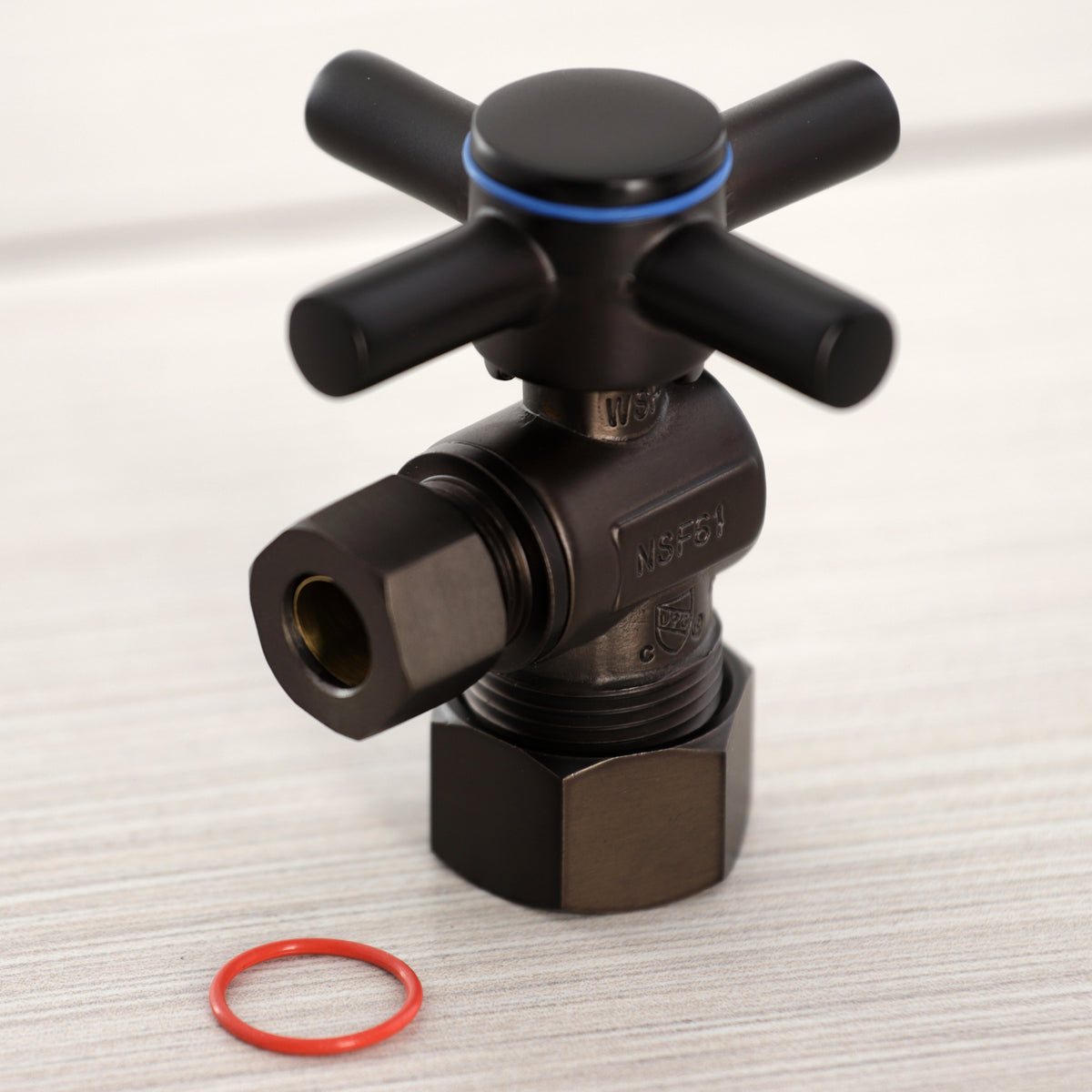 Kingston Brass Concord 5/8" x 3/8" O.D. Comp, Quarter Turn Angle Stop Valve