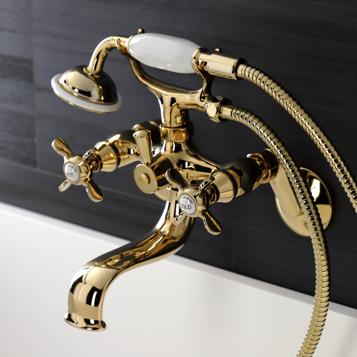 Essex Wall Mount Clawfoot Tub Faucet with Hand Shower