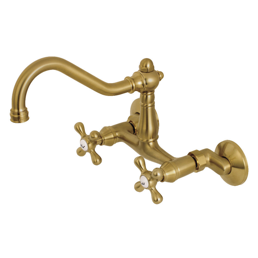 Kingston Brass KS3228AX Vintage 6" Adjustable Center Wall Mount Kitchen Faucet
