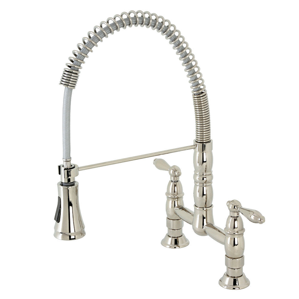 Gourmetier GS1276AL Heritage Two-Handle Deck-Mount Pull-Down Sprayer Kitchen Faucet