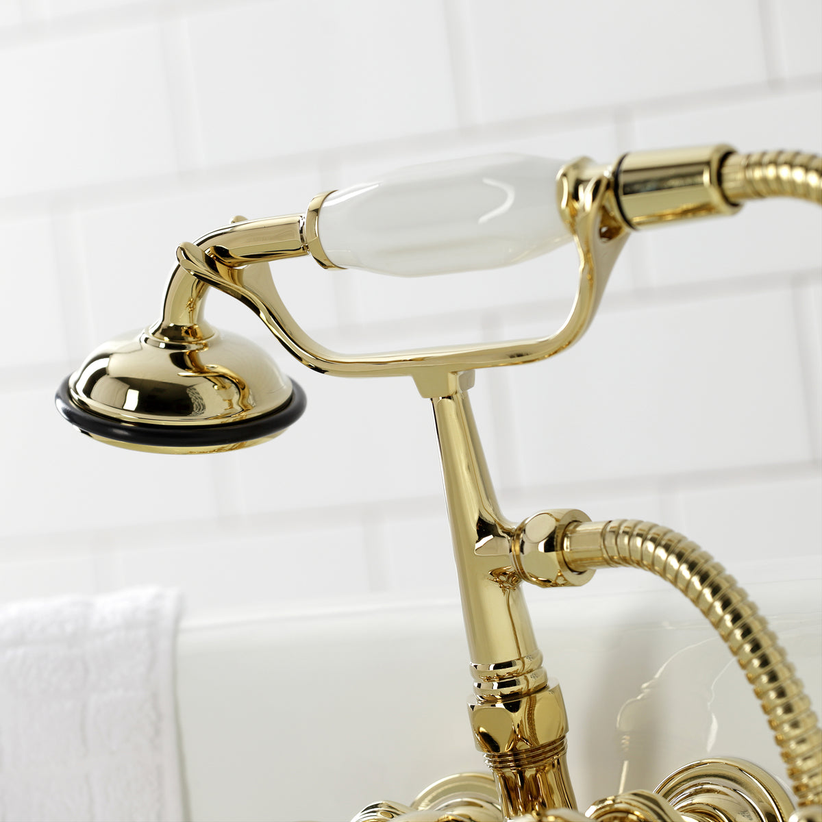 Vintage 3-3/8" Tub Wall Mount Clawfoot Tub Faucet with Hand Shower