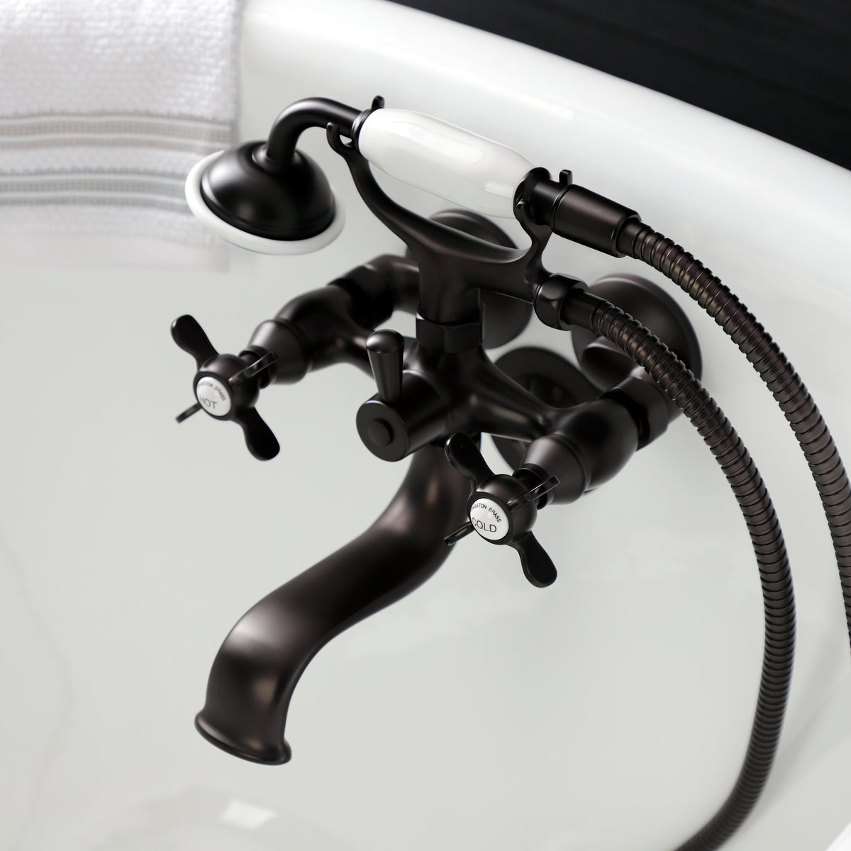 Essex Wall Mount Clawfoot Tub Faucet with Hand Shower