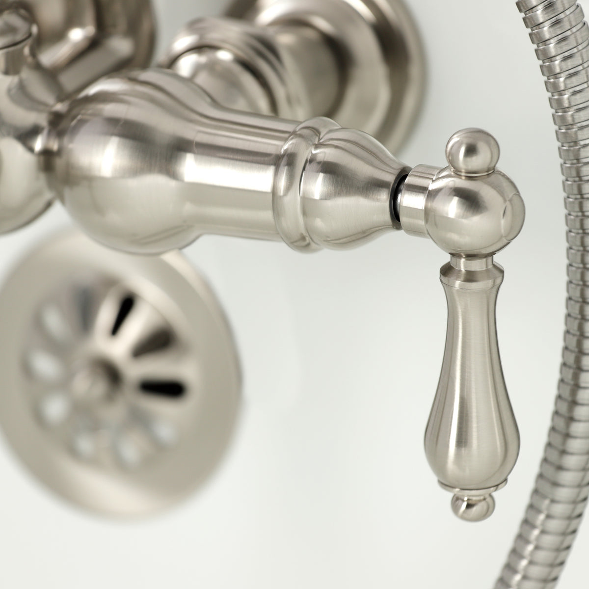 Vintage 3-3/8" Tub Wall Mount Clawfoot Tub Faucet with Hand Shower