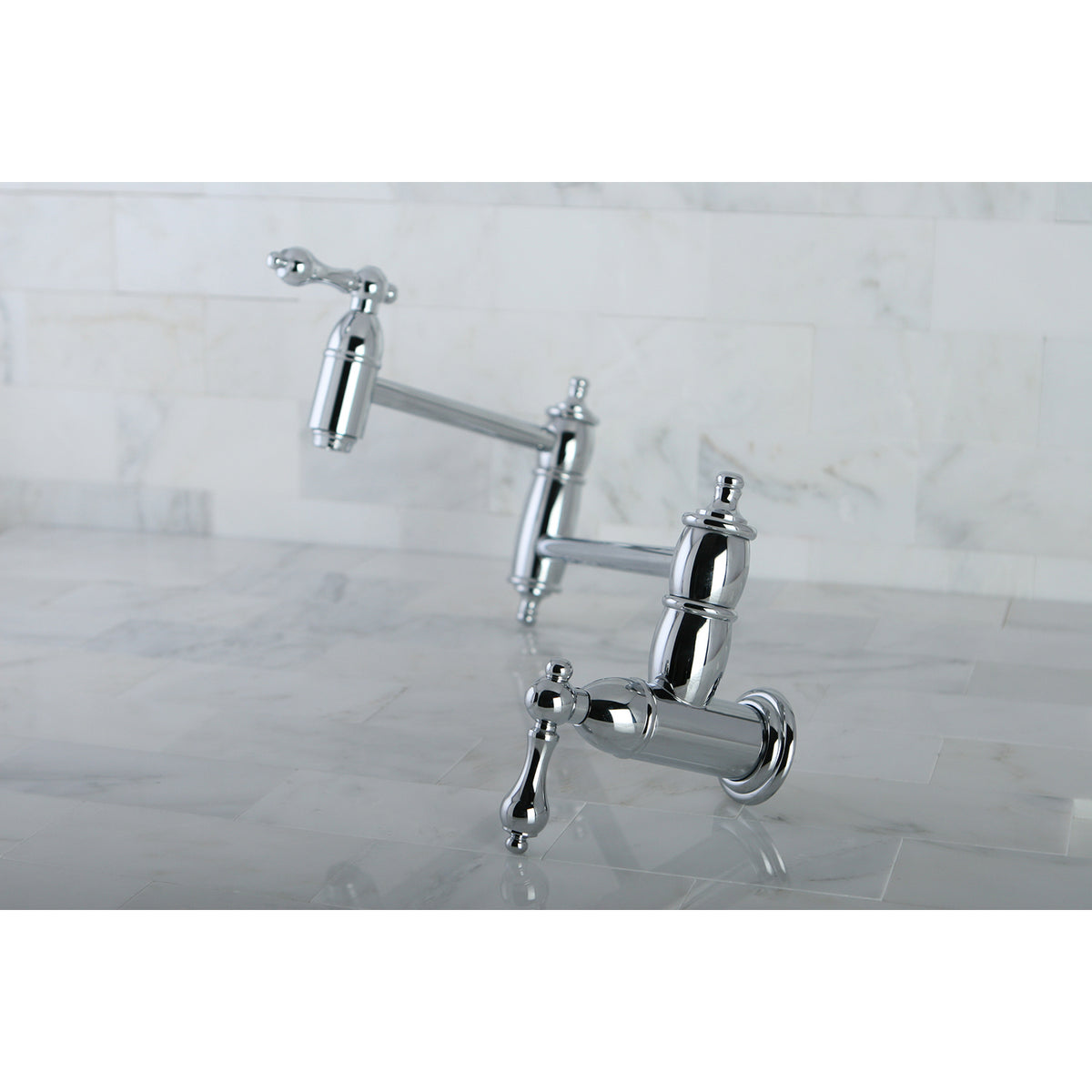 Kingston Brass KS3101AL Restoration Wall Mount Pot Filler Kitchen Faucet