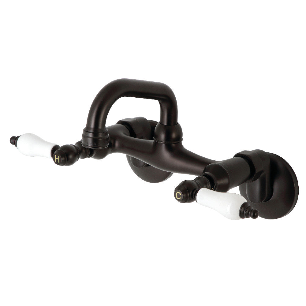 Kingston Brass KS512ORB Two-Handle Wall Mount Bar Faucet
