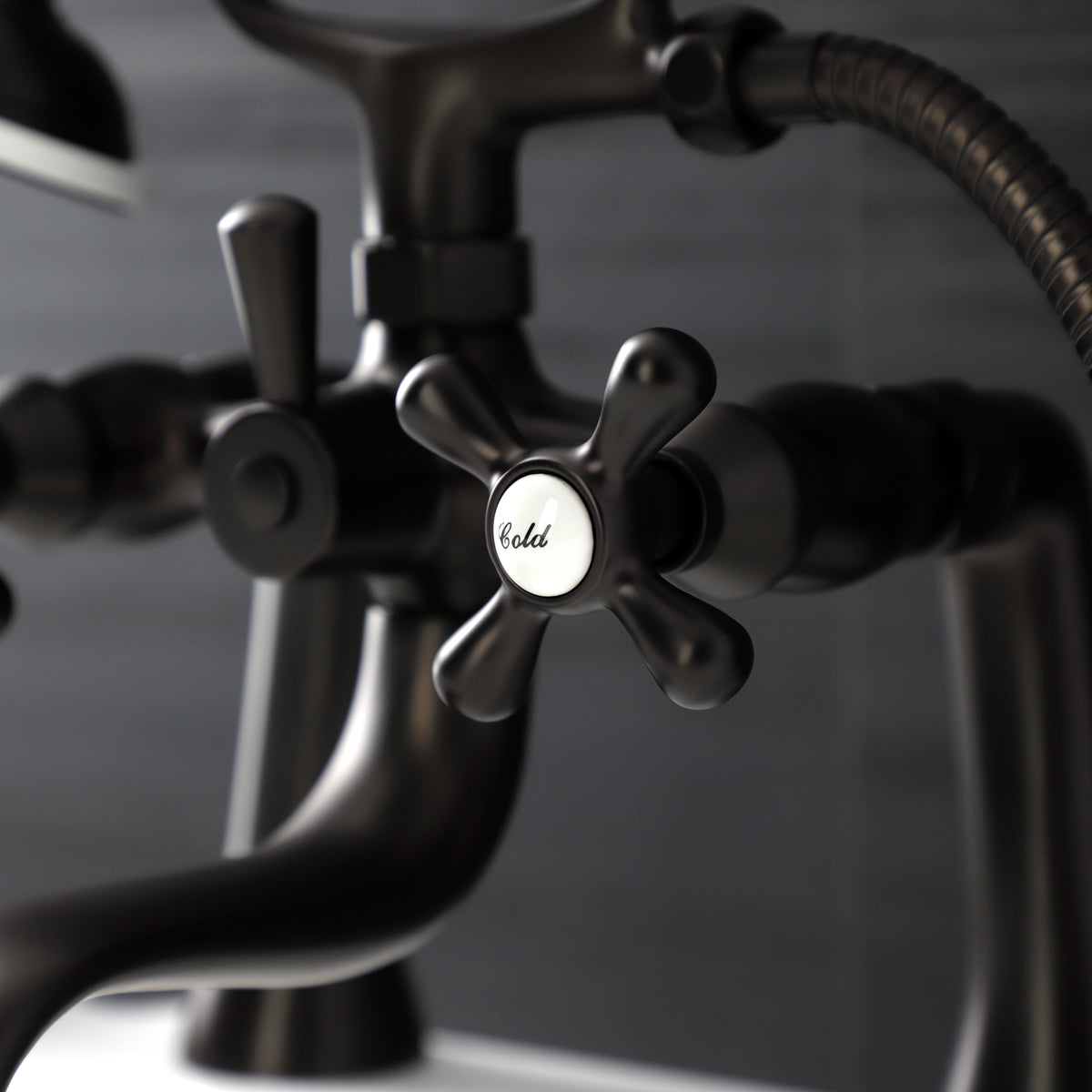 Kingston Deck Mount Clawfoot Tub Faucet with Hand Shower