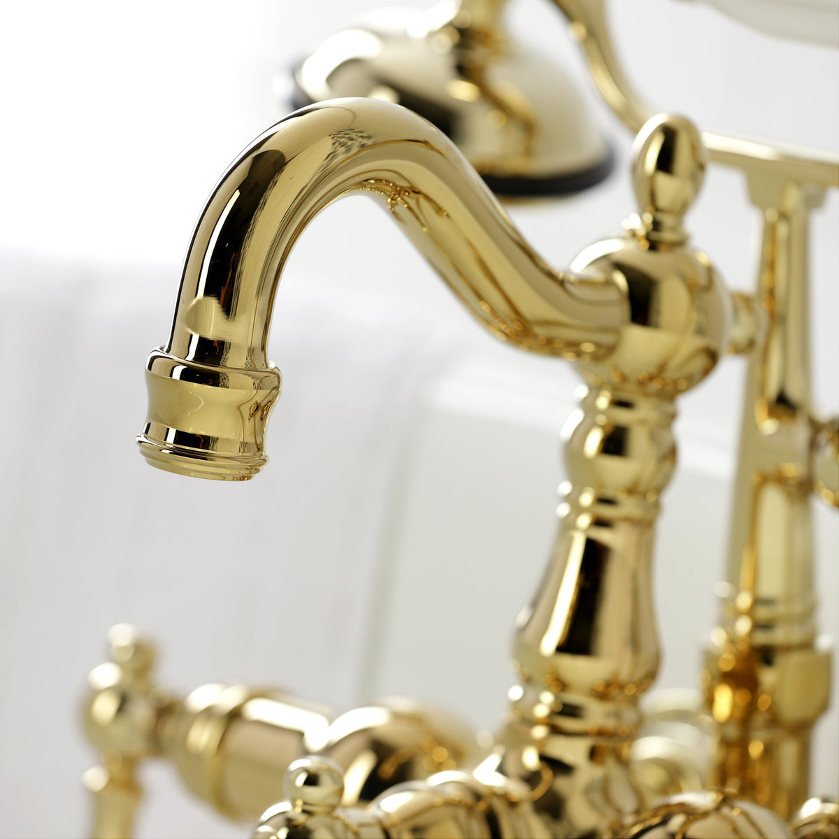 Heritage 3-3/8" Tub Wall Mount Clawfoot Tub Faucet with Hand Shower