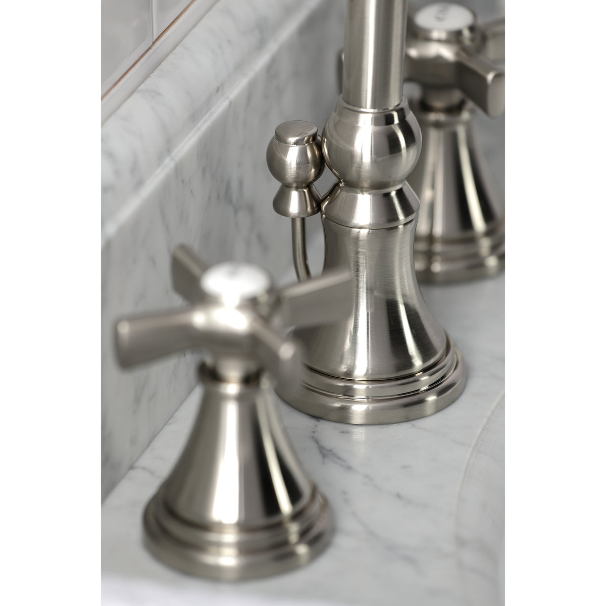 Kingston Brass KS2985ZX Millennium Widespread Bathroom Faucet with Brass Pop-Up