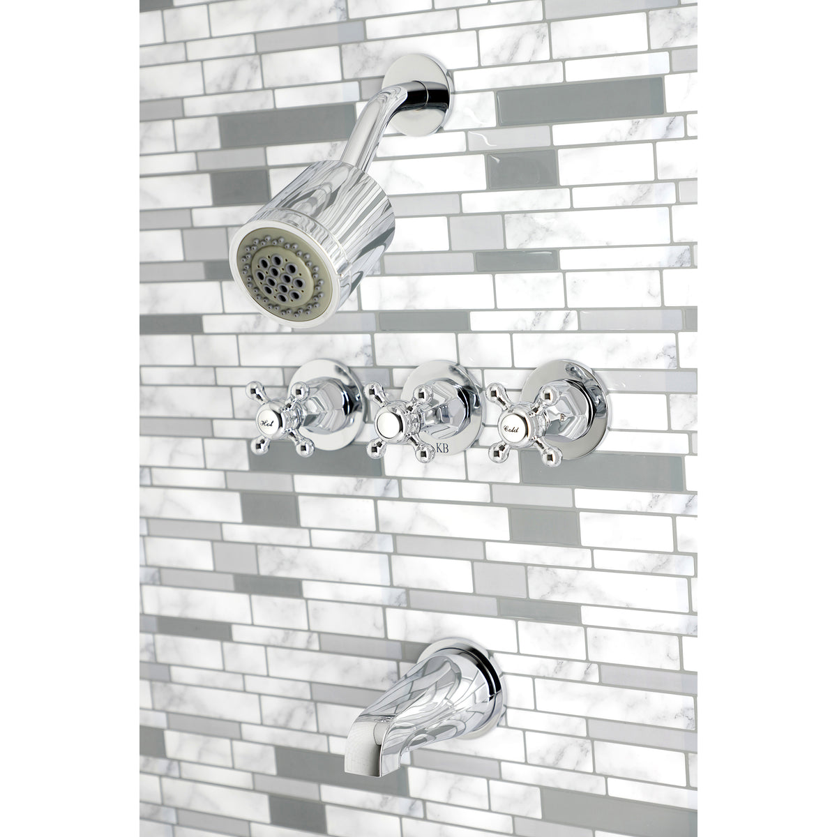Metropolitan Three-Handle Tub and Shower Faucet