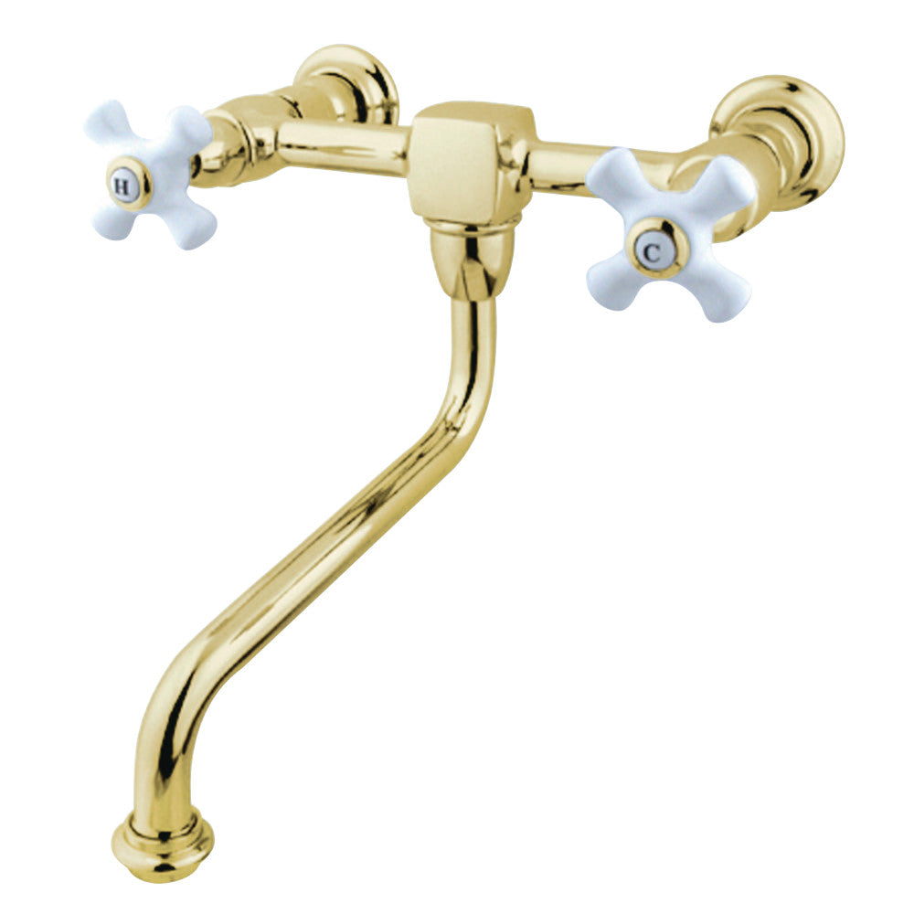 Kingston Brass KS1211PX Heritage Wall Mount Bathroom Faucet