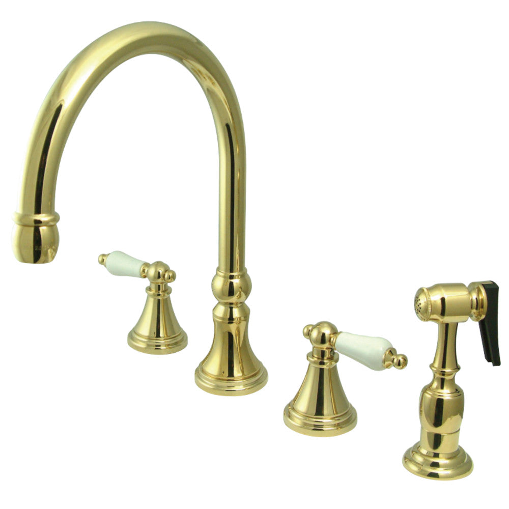Kingston Brass KS2795PLBS Widespread Kitchen Faucet