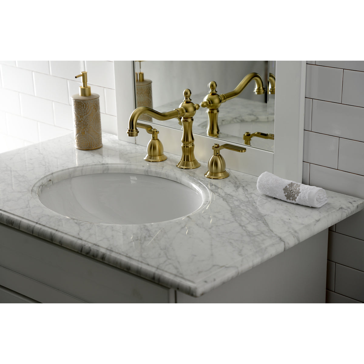 Kingston Brass KS1970KL Whitaker Widespread Bathroom Faucet with Brass Pop-Up