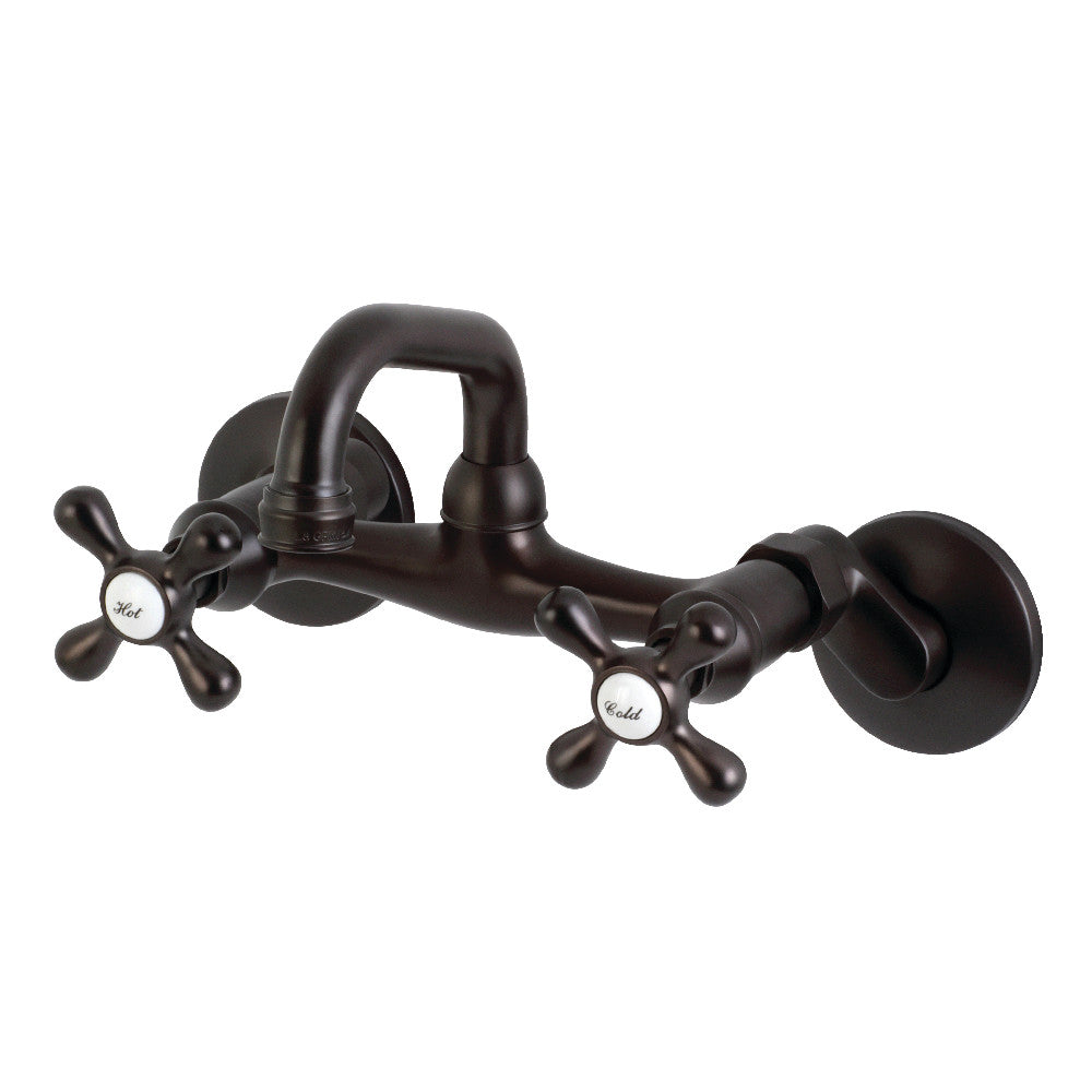 Kingston Brass KS212PB Two-Handle Wall Mount Bar Faucet