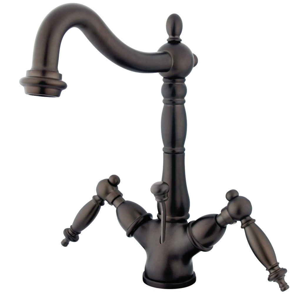 Kingston Brass KS1431TL Heritage Two-Handle Bathroom Faucet with Brass Pop-Up and Cover Plate