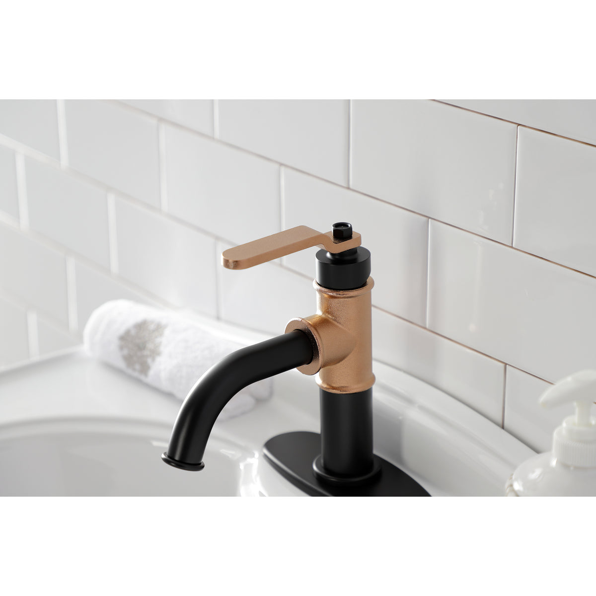Kingston Brass KSD2828KL Whitaker Single-Handle Bathroom Faucet with Push Pop-Up