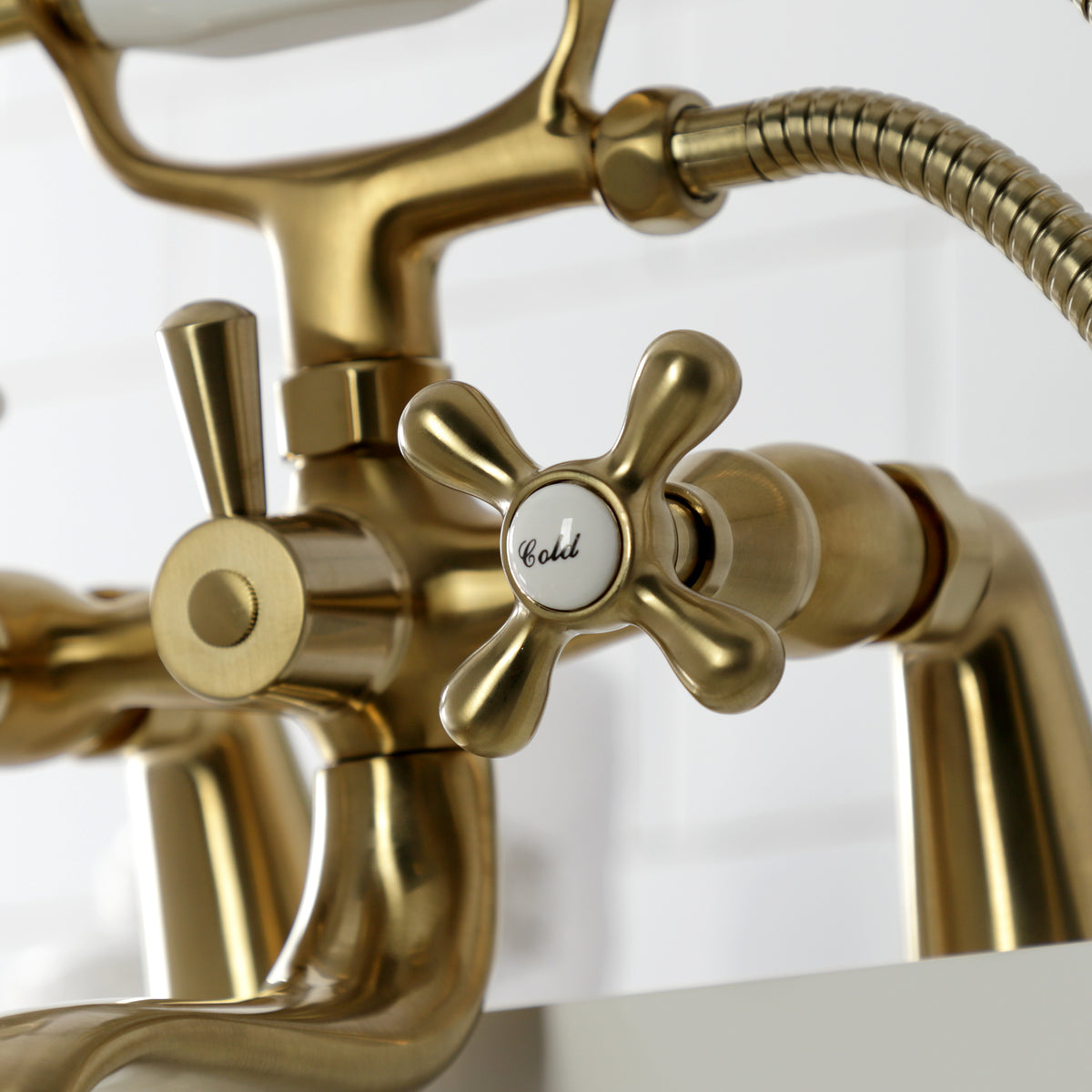 Kingston Deck Mount Clawfoot Tub Faucet with Hand Shower