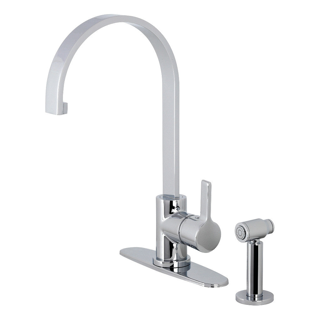 Kingston Brass LS8710CTLBS Continental Single-Handle Kitchen Faucet with Brass Sprayer