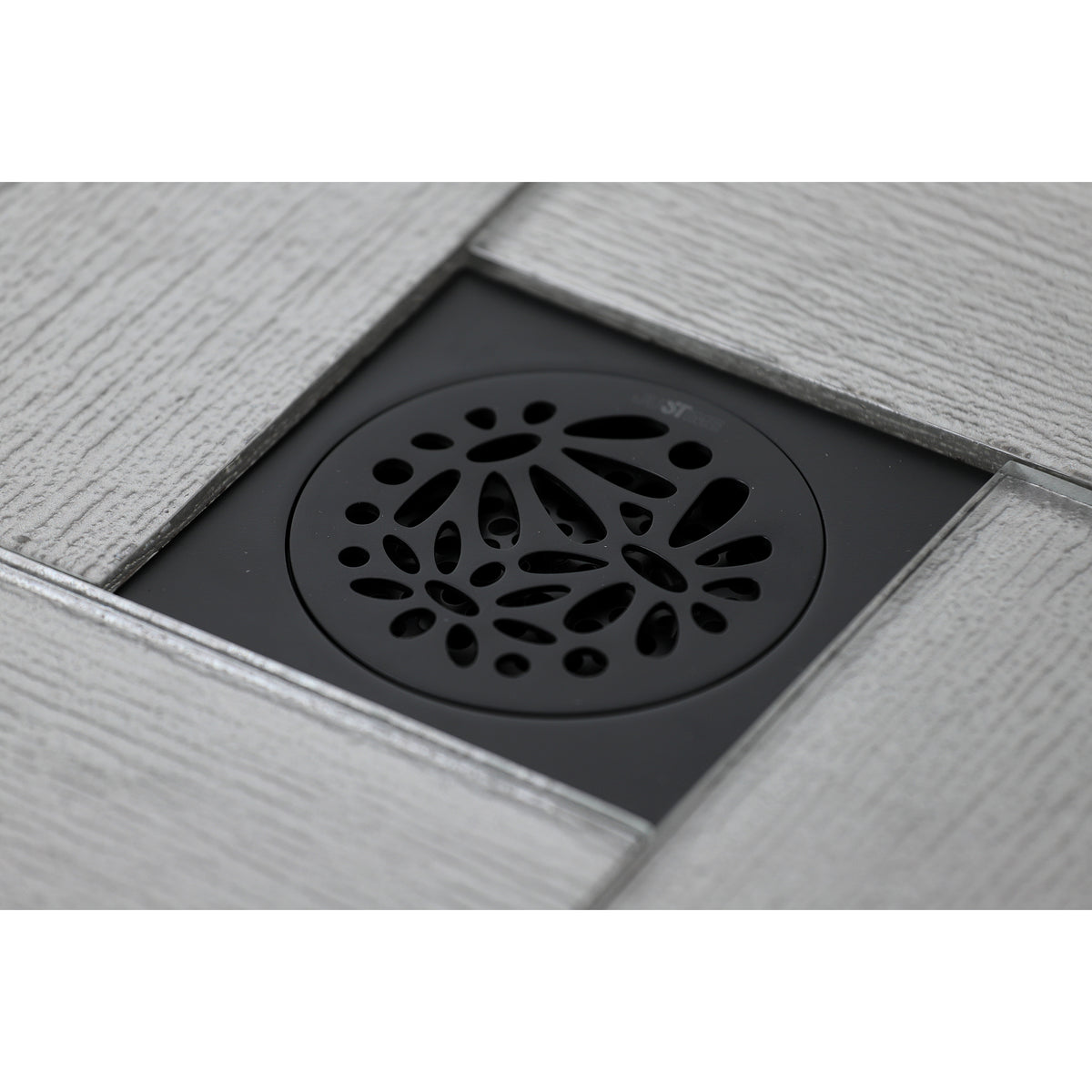 Kingston Brass Watercourse Floral 4" Square Grid Shower Drain