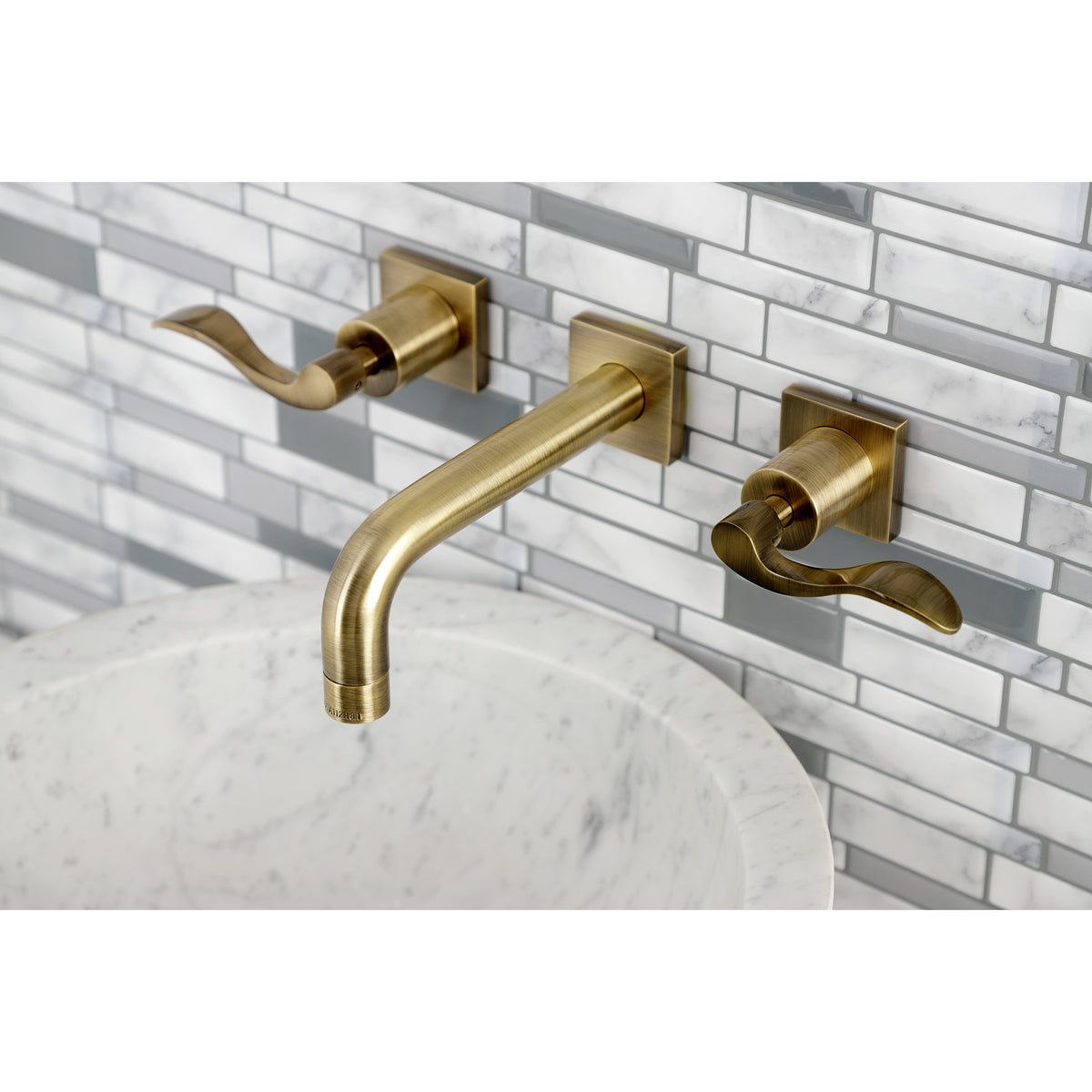 Kingston Brass KS6126DFL NuWave Two-Handle Wall Mount Bathroom Faucet