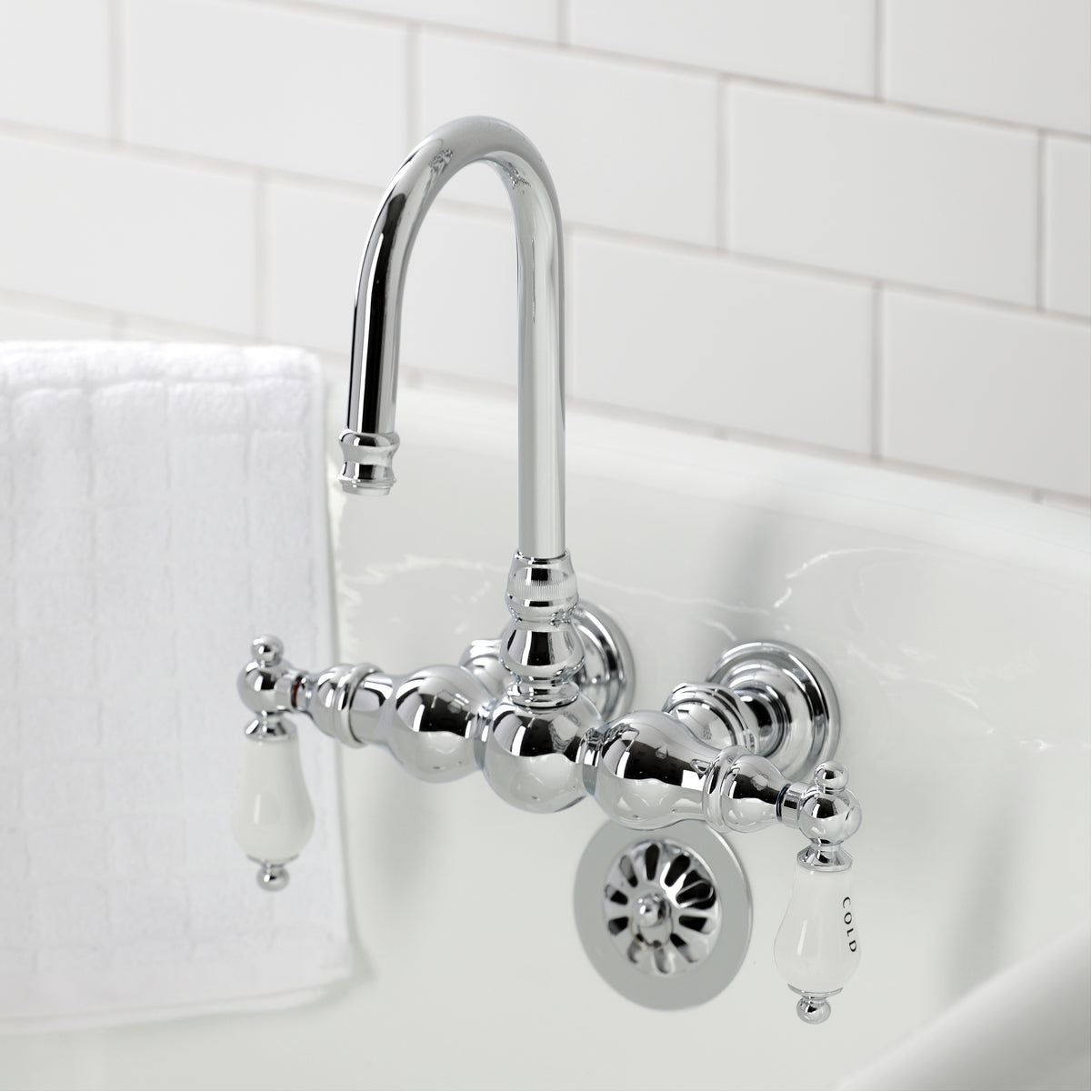 Vintage 3-3/8" Tub Wall Mount Clawfoot Tub Faucet