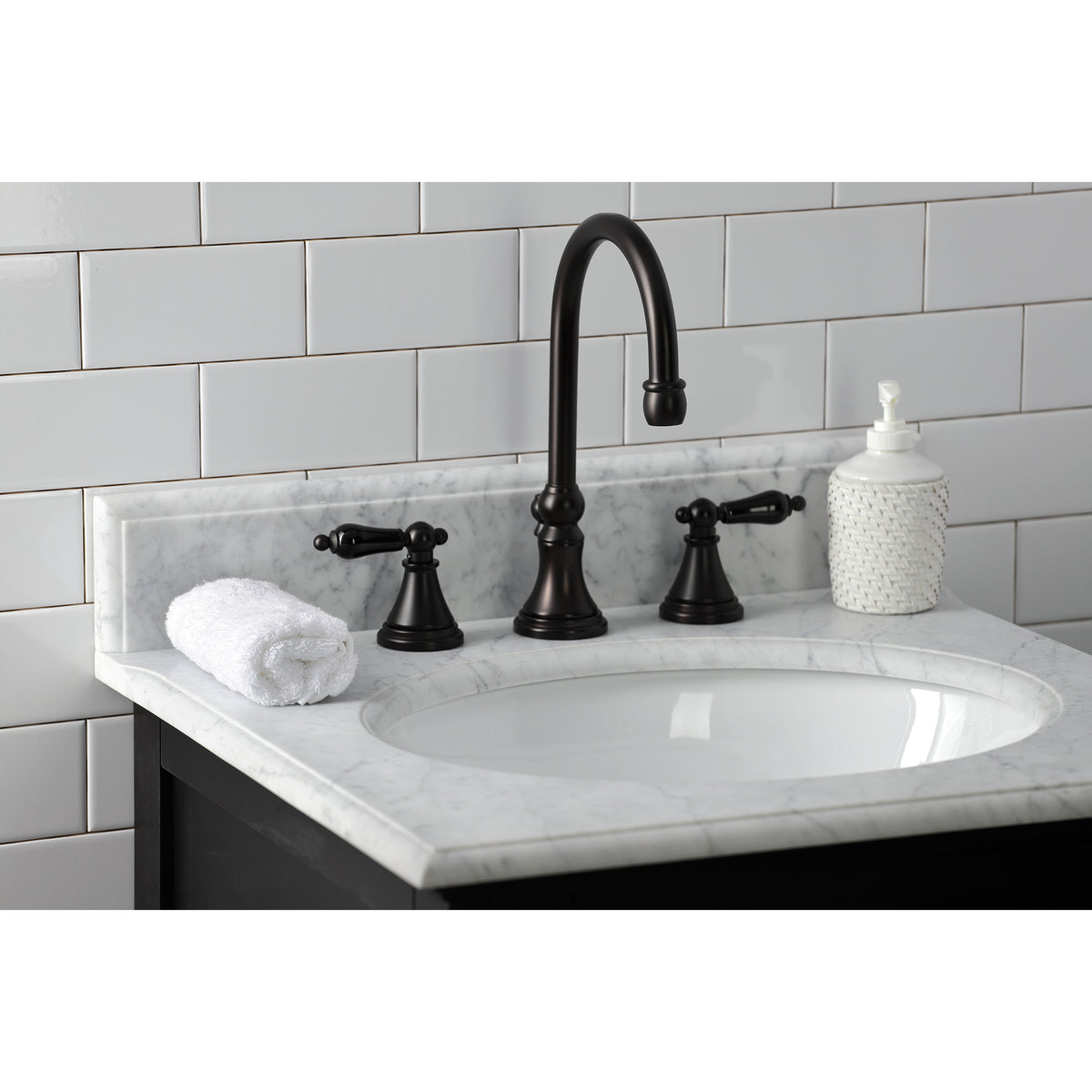 Kingston Brass KS2982PKL Duchess Widespread Bathroom Faucet with Brass Pop-Up