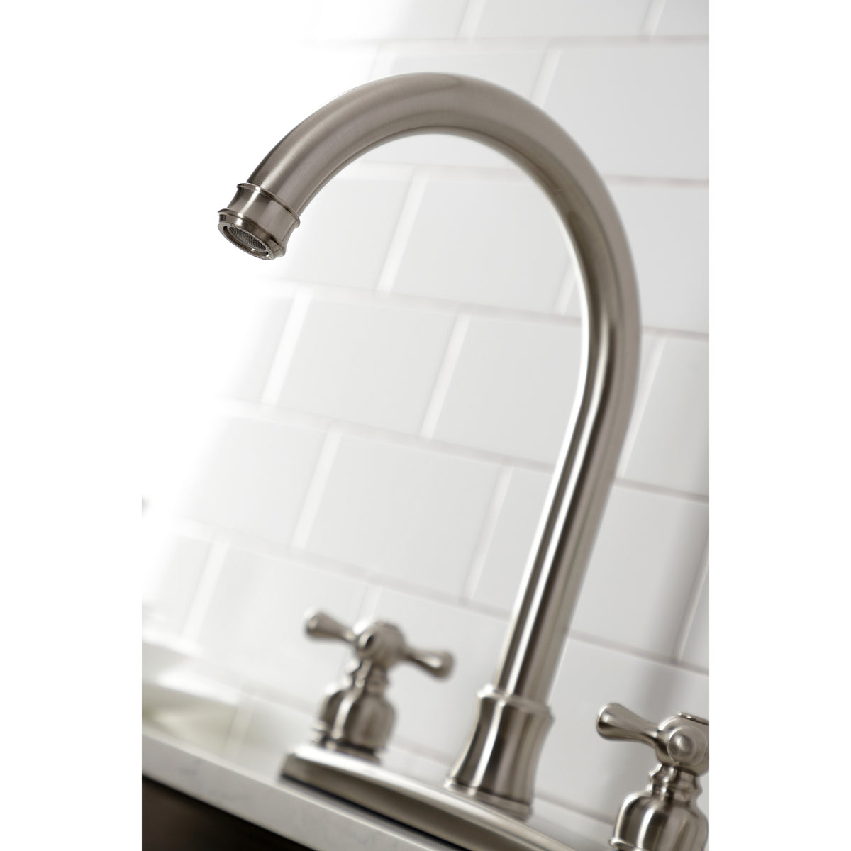 Kingston Brass FB7798AXSP Victorian 8-Inch Centerset Kitchen Faucet with Sprayer