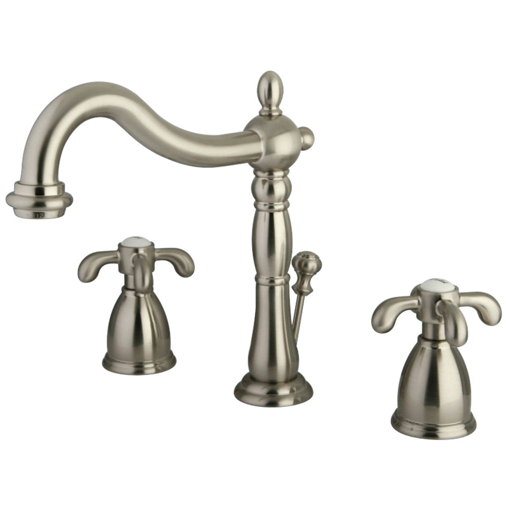 Kingston Brass KB1971TX French Country Widespread Bathroom Faucet with Plastic Pop-Up