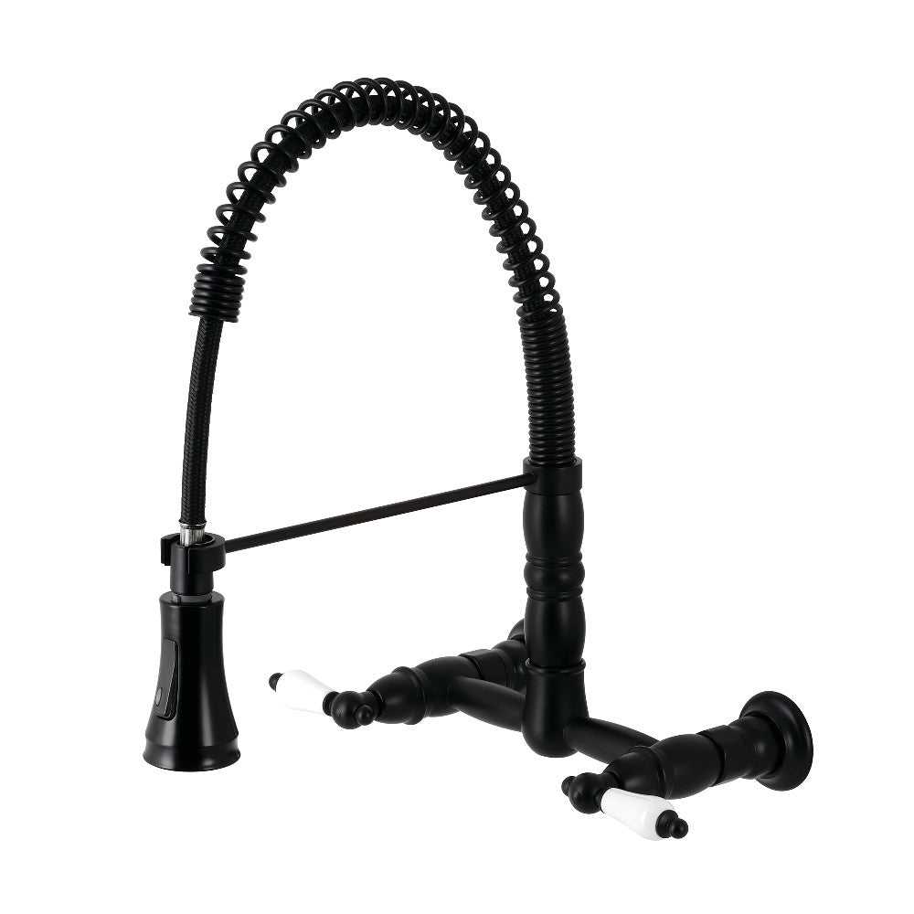 Gourmetier GS1245PL Heritage Two-Handle Wall-Mount Pull-Down Sprayer Kitchen Faucet