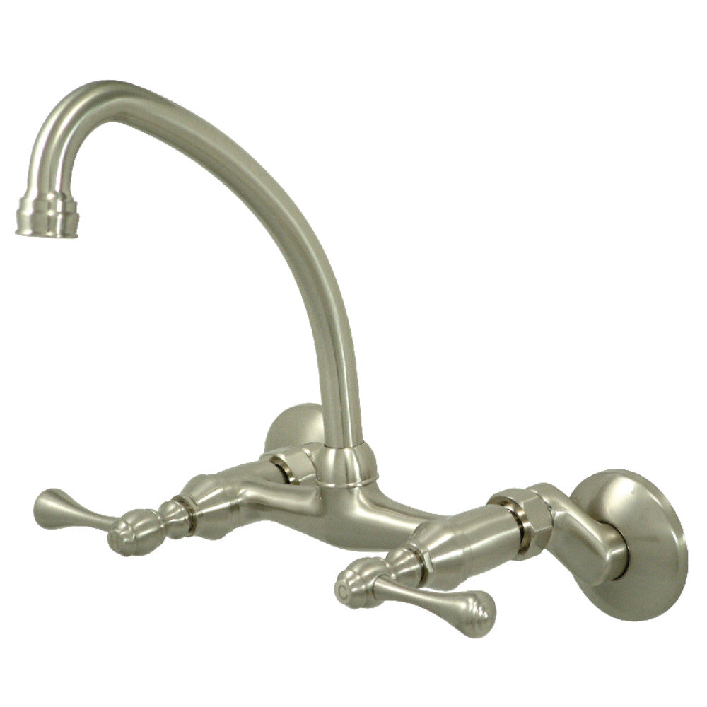 Kingston Brass KS314MB Kingston Two Handle Wall Mount Kitchen Faucet