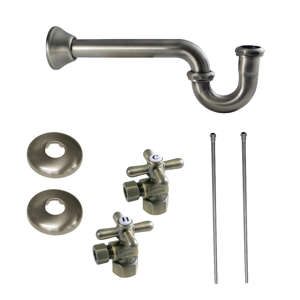 Kingston Brass Plumbing Supply Kits Combo, 1/2" IPS Inlet, 3/8" Comp Oulet