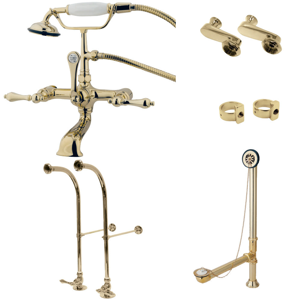 Vintage Freestanding Clawfoot Tub Faucet Package with Supply Line