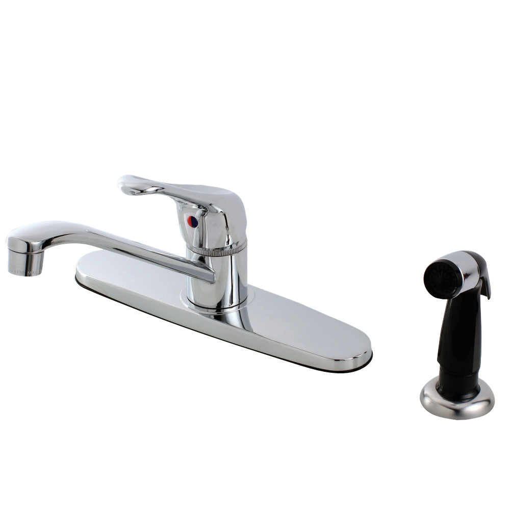 Kingston Brass FB562SN Wyndham Single Handle 8-Inch Centerset Kitchen Faucet with Sprayer