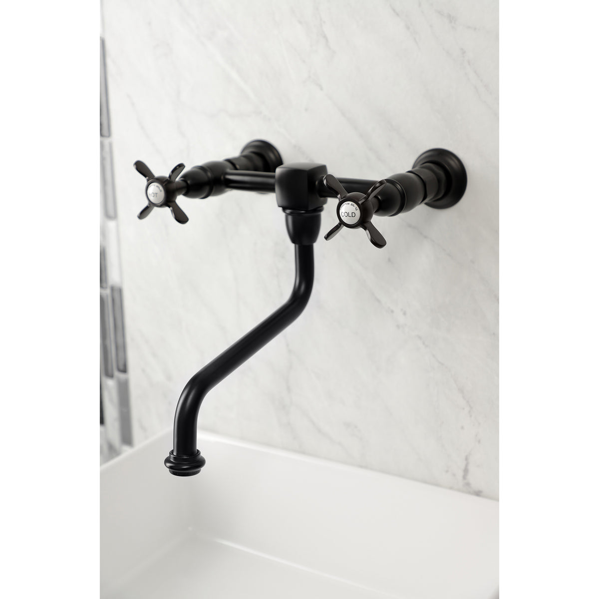 Kingston Brass KS1216BEX Essex Wall Mount Bathroom Faucet