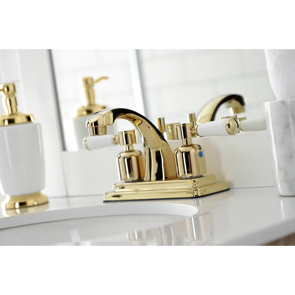 Kingston Brass KB4648DPL 4 in. Centerset Bathroom Faucet