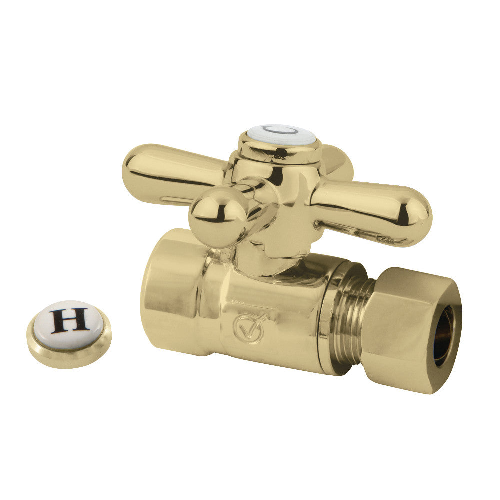 Kingston Brass 1/2" Sweat, 3/8" O.D. Comp Straight Shut-Off Valve