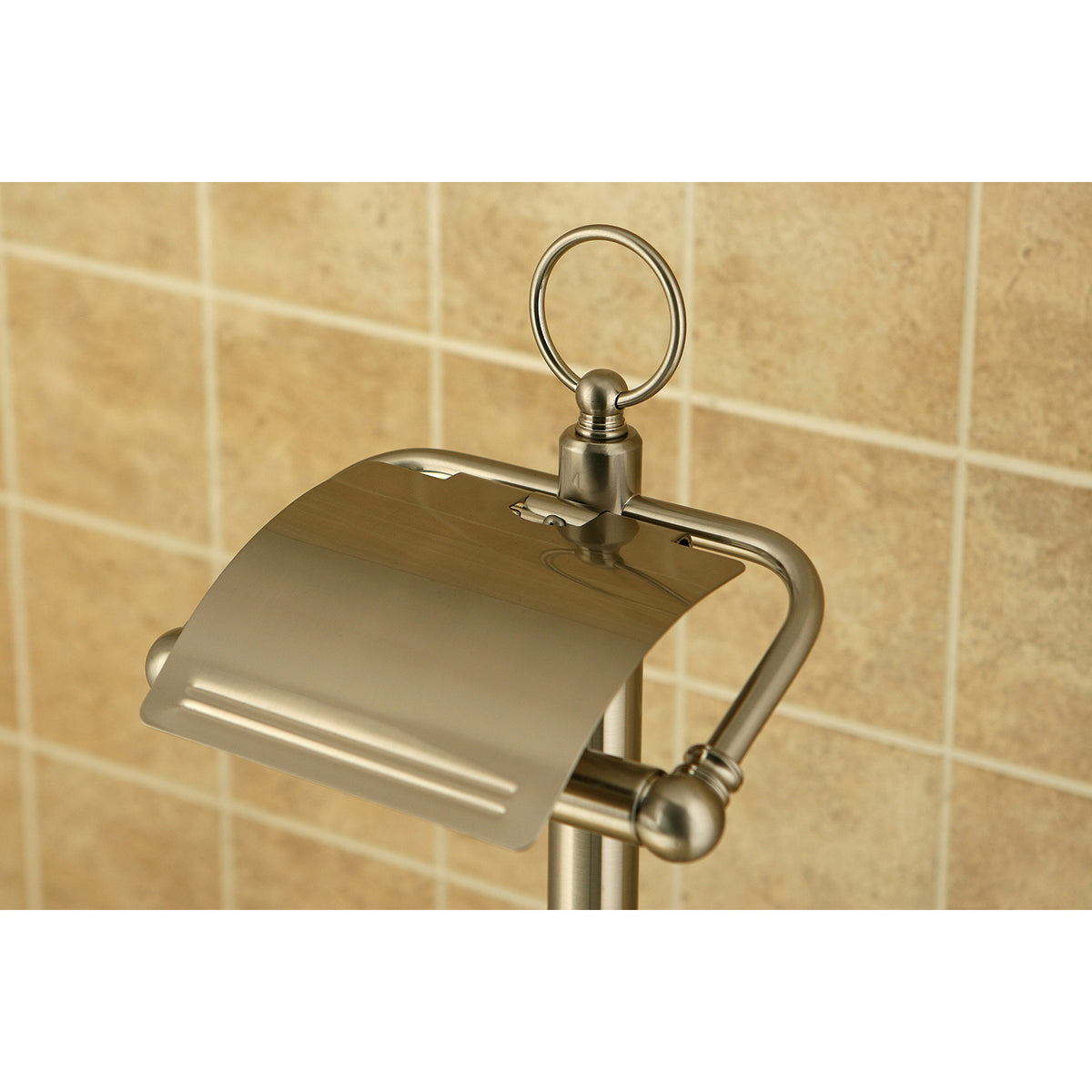 Kingston Brass Pedestal Toilet Paper Holder Stand with Brush