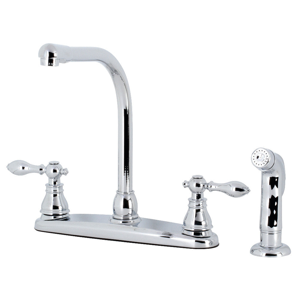 Kingston Brass KB715ACLSP American Classic Centerset Kitchen Faucet with Side Sprayer
