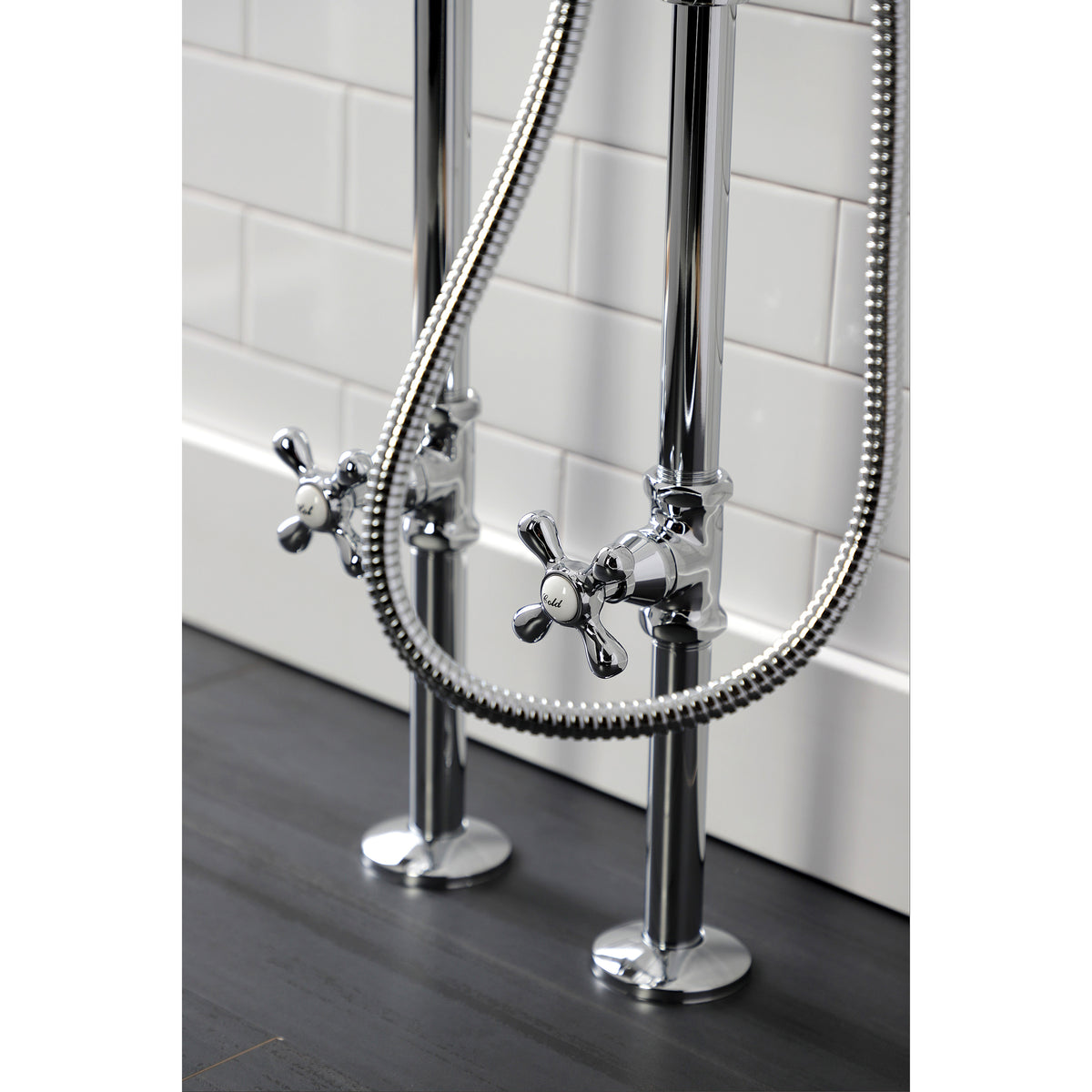 Kingston Freestanding Clawfoot Tub Faucet Package with Supply Line