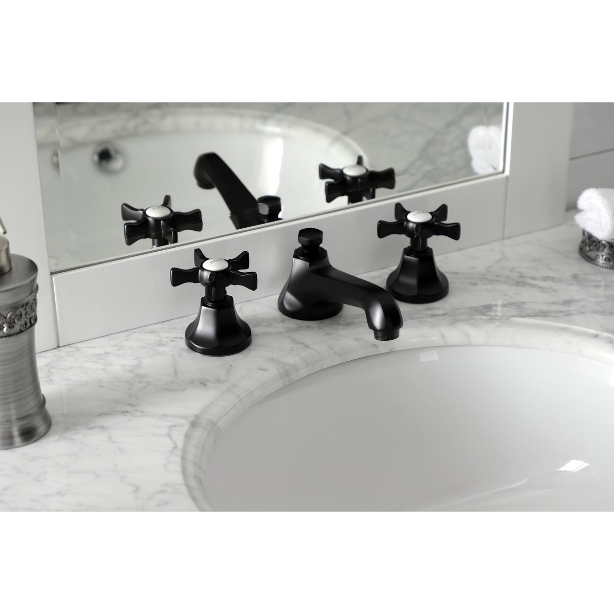 Kingston Brass KS4468NX Hamilton Widespread Bathroom Faucet with Brass Pop-Up