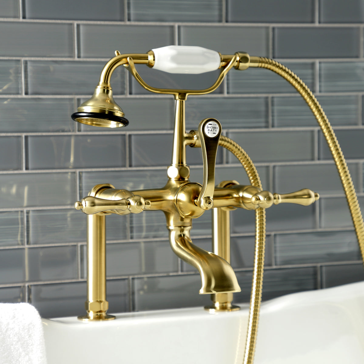 Aqua Vintage Deck Mount Clawfoot Tub Faucet