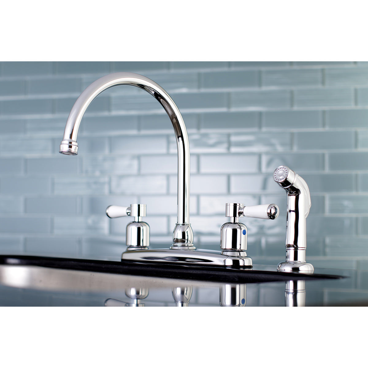 Kingston Brass FB791DPLSP Paris 8-Inch Centerset Kitchen Faucet with Sprayer
