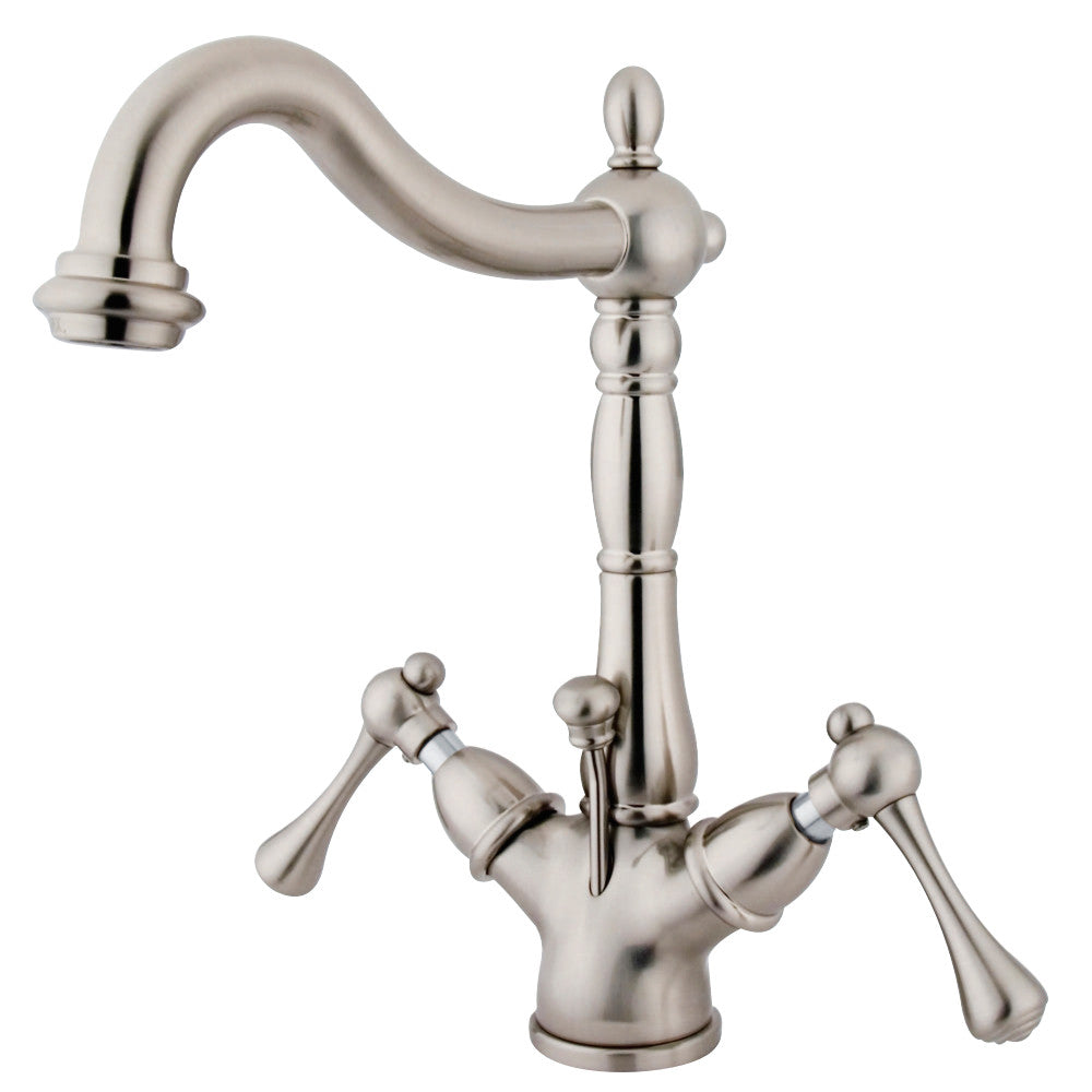 Kingston Brass KS1438BL Heritage Two-Handle Bathroom Faucet with Brass Pop-Up and Cover Plate